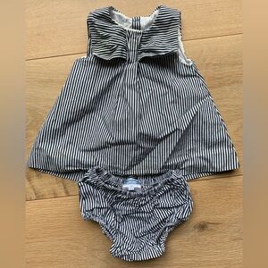 Jacadi paris - Striped Baby Dress with Bloomers